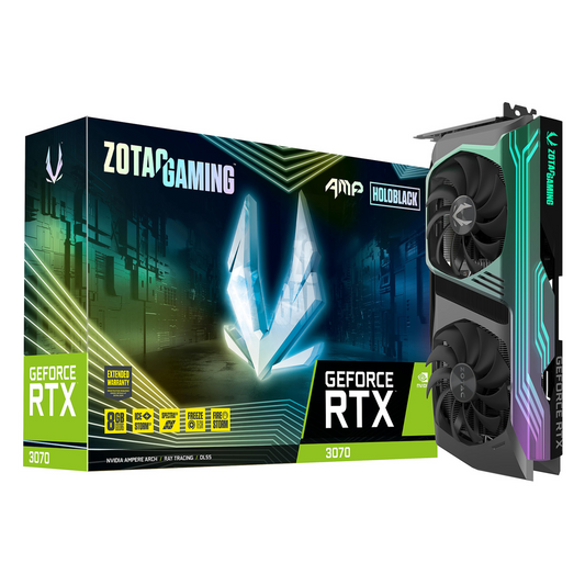 Placa de Video ZOTAC Gaming RTX 3070 8GB GDDR6X AMP Holo Black